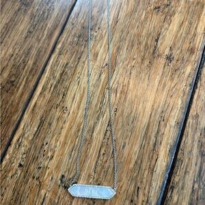 Stella & Dot Silver Necklace with White Bar Pendant